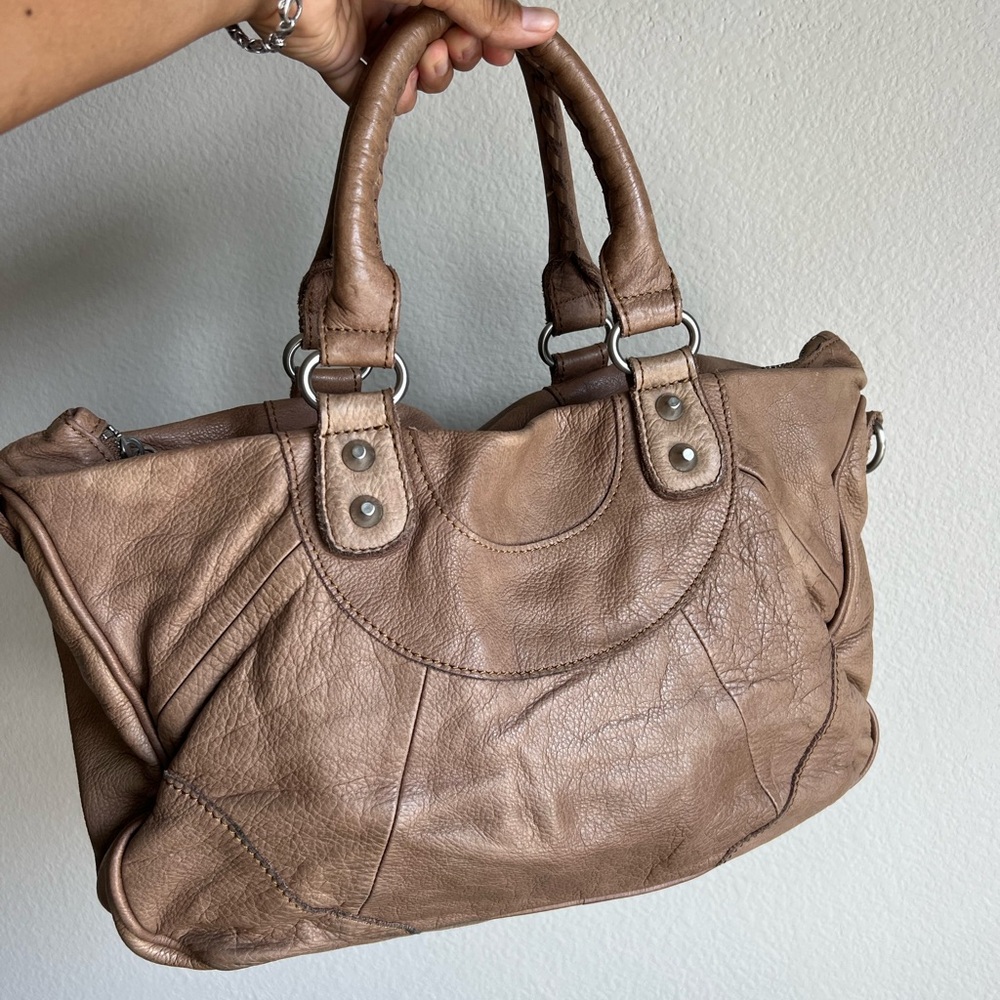 Liebeskind gorgeous quality Soft Taupe Brown Leather Satchel - Picture 2 of 12